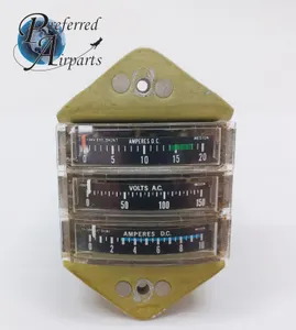 Used Aviation Triple Meter, p/n 27-82341-1, with 3 Weston Gauges